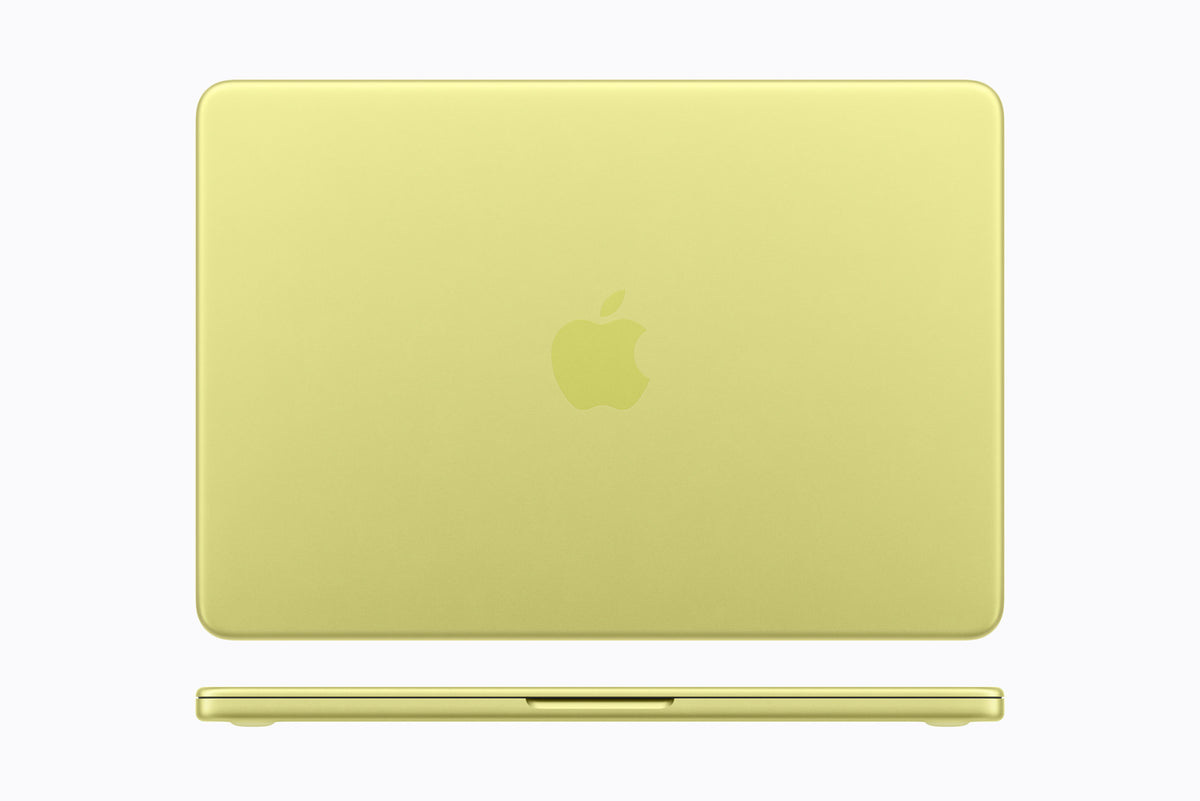 MacBook Neo 13-inch Citrus, lid top view and closed front edge