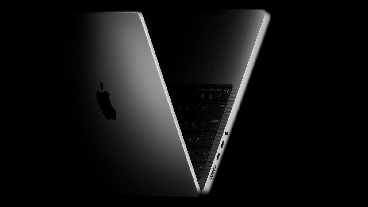 MacBook Pro 14-inch M5, angled rear view