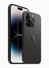 iPhone 14 Pro Max - Open Box Space Black, Pro Max front with Pro back, angled