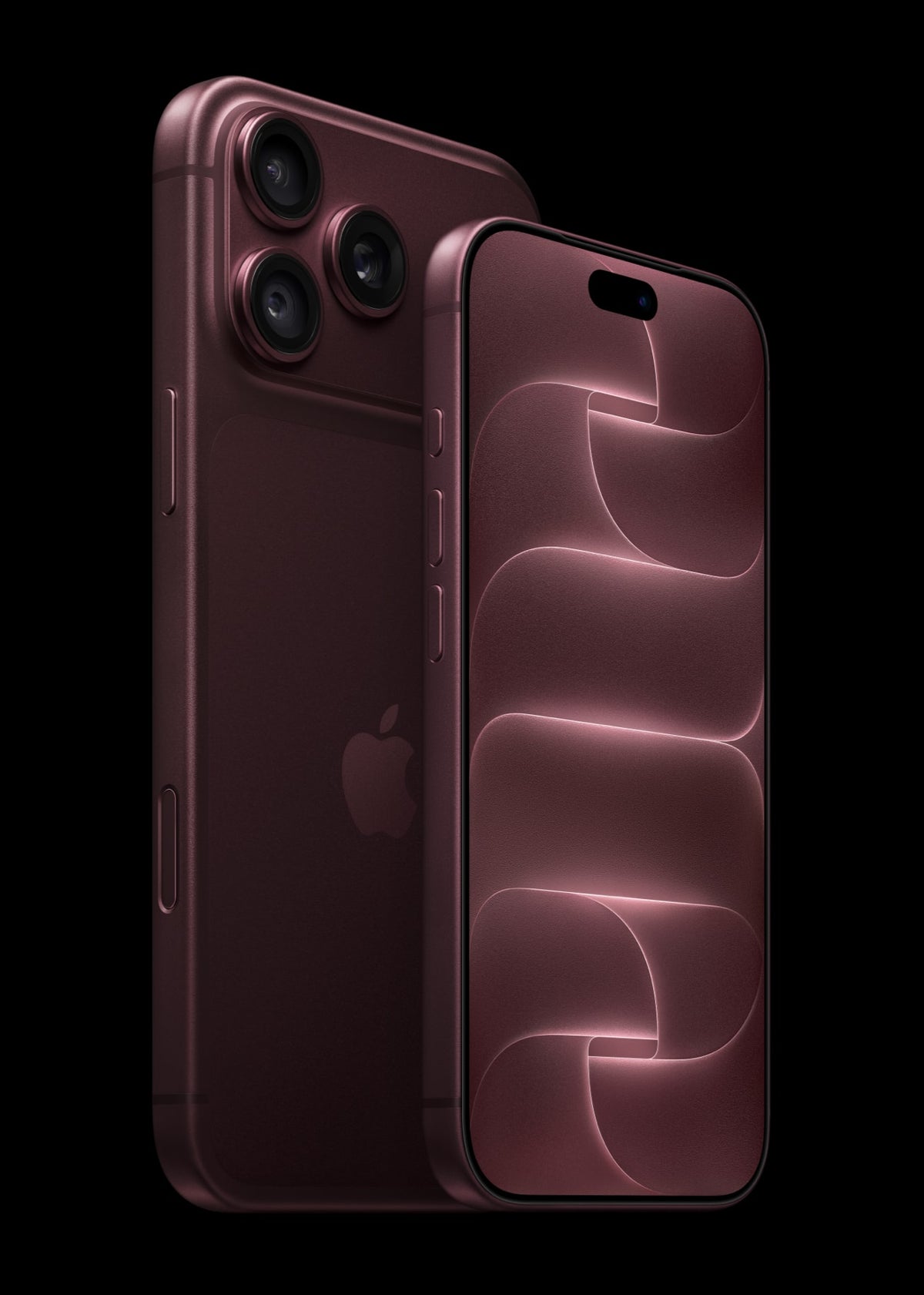 iPhone 18 Pro Max Burgundy back with iPhone 18 Pro front