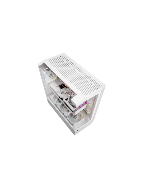 DarkFlash DY460 ATX PC Case, With 4 ARGB Fans, WHITE