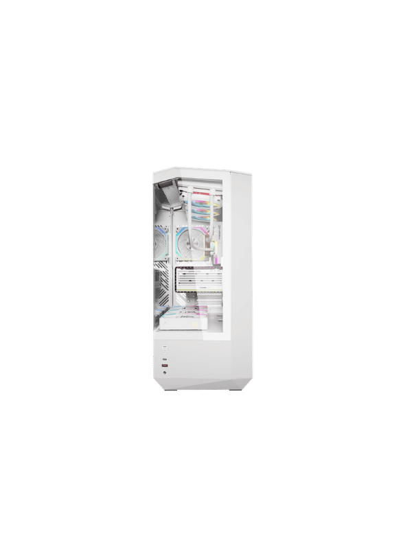 DarkFlash DY460 ATX PC Case, With 4 ARGB Fans, WHITE
