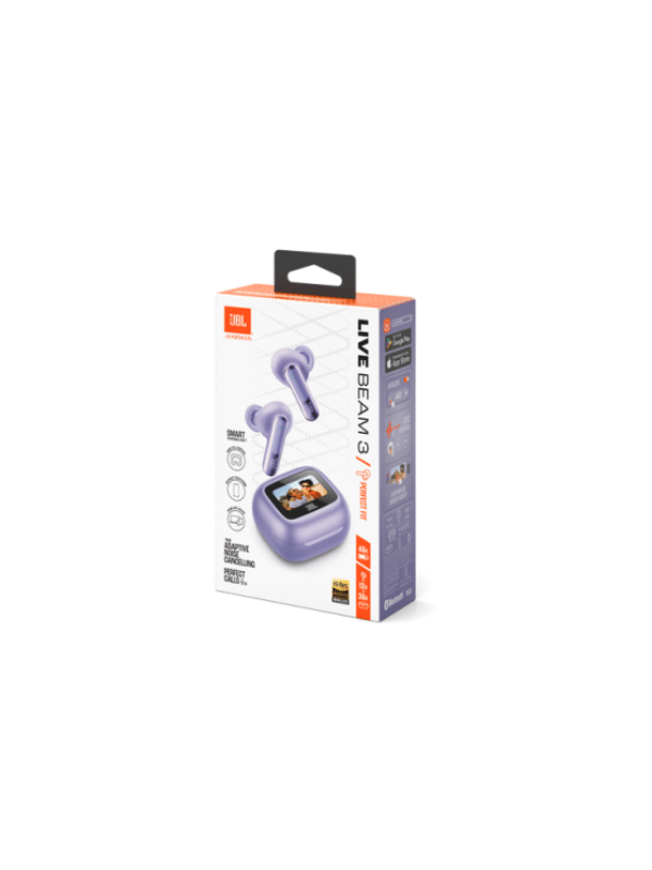 JBL Live Beam 3 Wireless Noise-Cancelling Closed-Stick Earbuds, 48Hrs Total Playback, Wireless Charging, 6 Mics for Perfect Calls, Multi-Point Connection, IP55 Waterproof and dustp