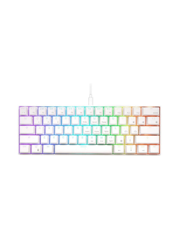 Bajeal G101 RGB Mechanical Gaming Keyboard 61 keys RED Switches, WHITE