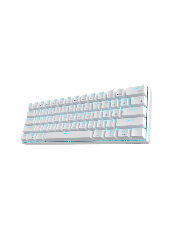 RK ROYAL KLUDGE RK61 60% RGB Mechancial Gaming Keyboard- RED Switch – WHITE