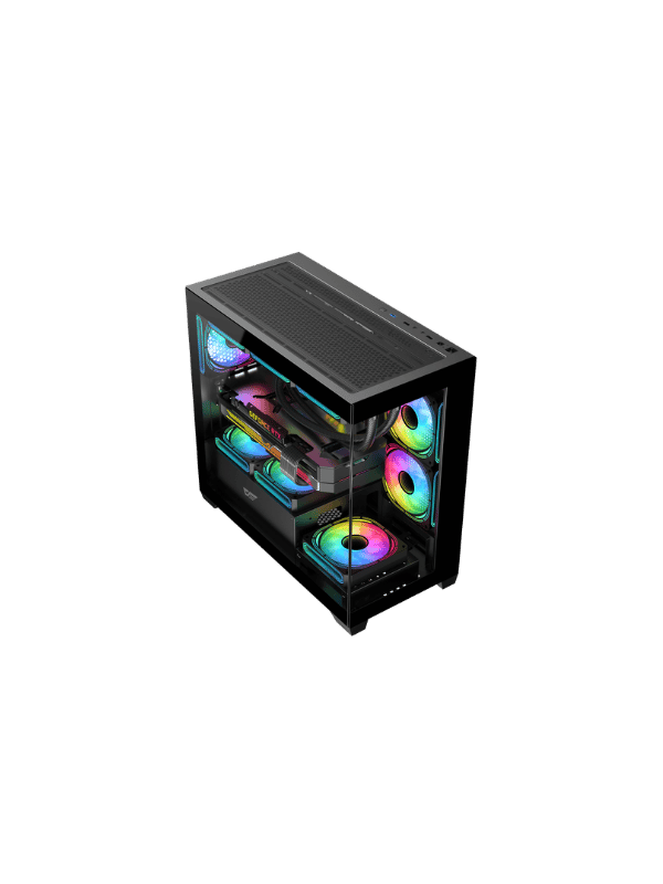 DarkFlash DS900M M-ATX PC Case, With 3 ARGB Fans, BLACK