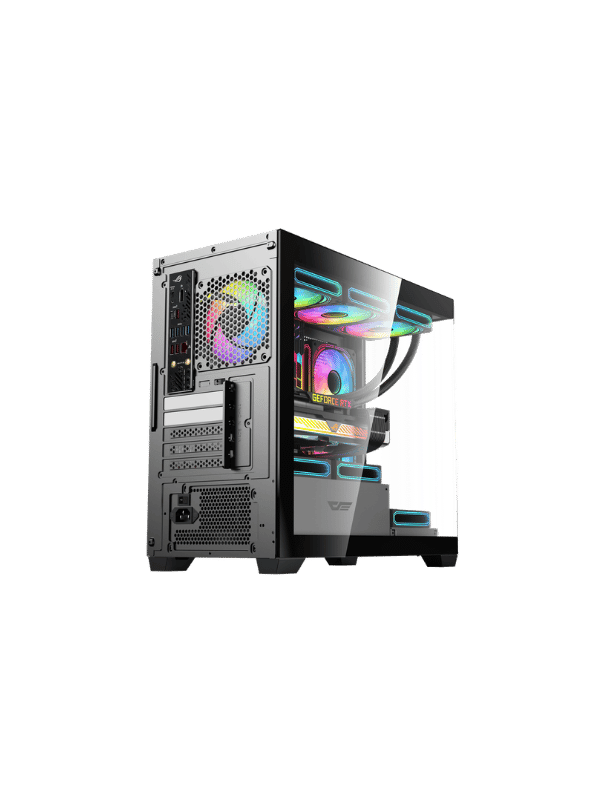 DarkFlash DS900M M-ATX PC Case, With 3 ARGB Fans, BLACK