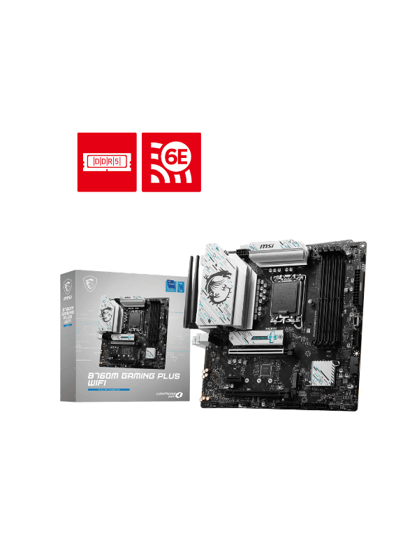 MSI B760M Gaming Plus WiFi Motherboard DDR5 , Supports 12th/13th Gen Intel Processors, LGA 1700