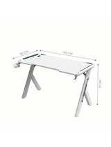 Gaming Desk RGB 120x60x72cm, White