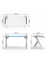 Gaming Desk RGB 120x60x72cm, White
