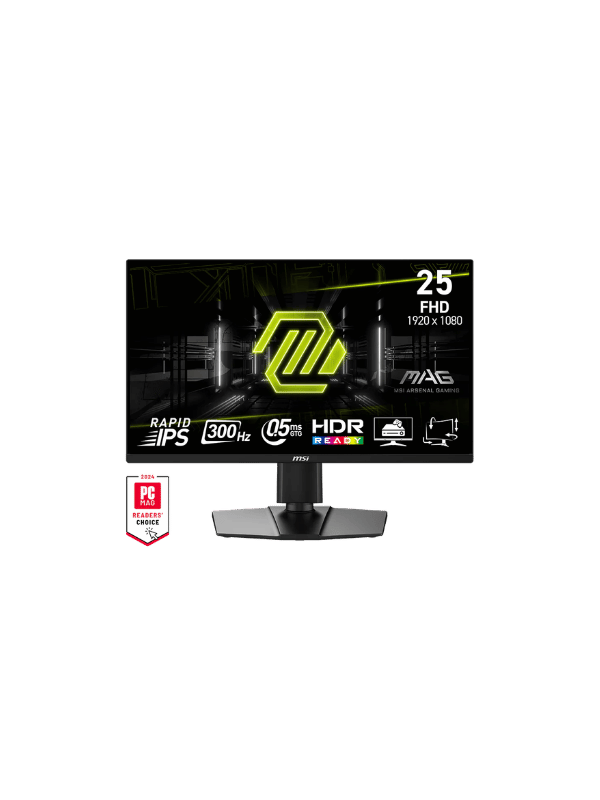 MSI MAG 255PXF 24.5″ Gaming Monitor with Speakers, IPS, 300Hz, 0.5ms, AI Vision, AMD FreeSync™ Premium, HDR Ready, 120% sRGB, Rotatable Height Adjustable