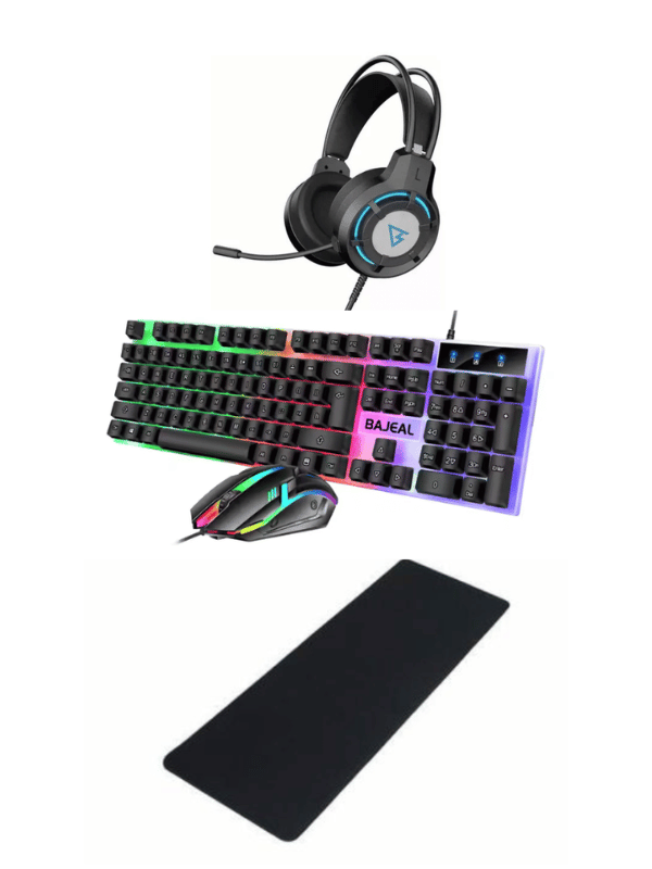 OFFER COMBO BAJEAL (T350 Wired Mechanical Gaming Keyboard Mouse Combos, G18 7.1 Gaming Headset, BAJEAL 800X300X3mm BLACK MOUSEPAD)