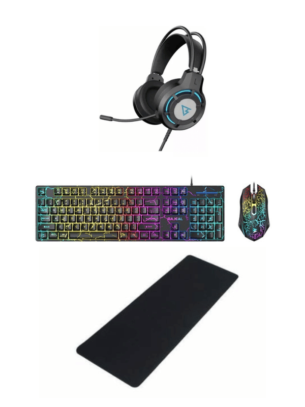 OFFER COMBO BAJEAL (T550 Wired Mechanical Gaming Keyboard Mouse Combos, G18 7.1 Gaming Headset, BAJEAL 800X300X3mm BLACK MOUSEPAD)