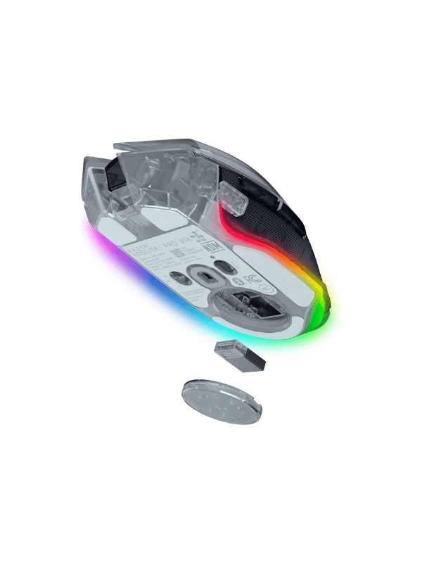 Razer Basilisk V3 Pro 35K Phantom White Edition, Fully Customisable Wireless Ergonomic RGB Gaming Mouse