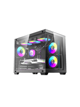 DarkFlash B275 Pro M-ATX PC Case, With 3 ARGB Fans DM20, BLACK