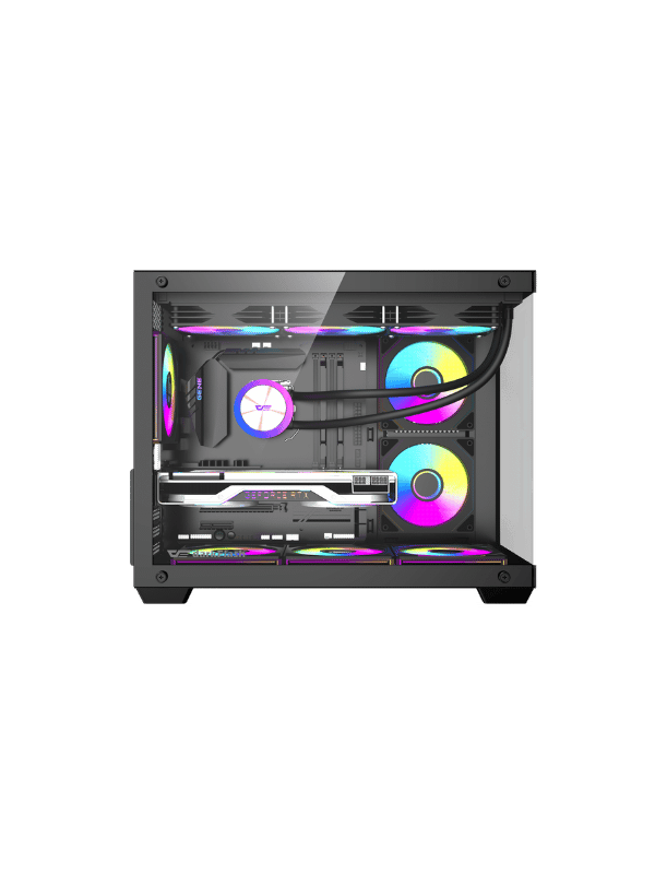 DarkFlash B275 Pro M-ATX PC Case, With 3 ARGB Fans DM20, BLACK