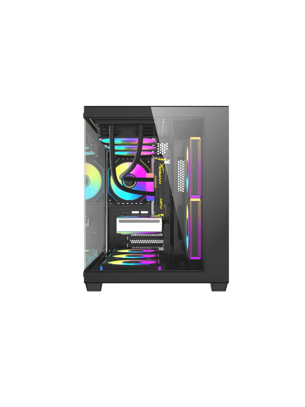 DarkFlash B275 Pro M-ATX PC Case, With 3 ARGB Fans DM20, BLACK