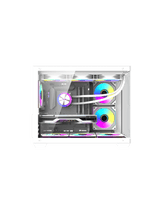 DarkFlash B275 Pro M-ATX PC Case, With 3 ARGB Fans DM20, WHITE