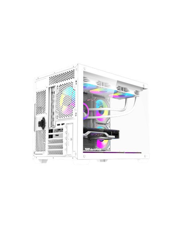 DarkFlash B275 Pro M-ATX PC Case, With 3 ARGB Fans DM20, WHITE