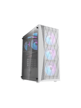 DarkFlash DK352 ATX PC Case, With 4 ARGB Fans, WHITE
