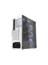 DarkFlash DK352 ATX PC Case, With 4 ARGB Fans, WHITE