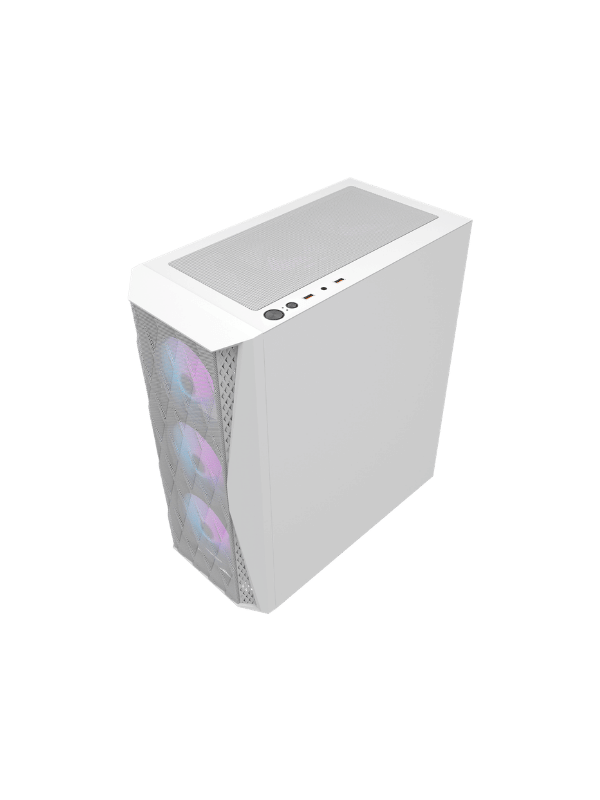 DarkFlash DK352 ATX PC Case, With 4 ARGB Fans, WHITE