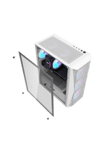 DarkFlash DK352 ATX PC Case, With 4 ARGB Fans, WHITE