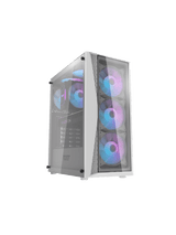DarkFlash DK352 Plus ATX PC Case, With 4 ARGB Fans, WHITE