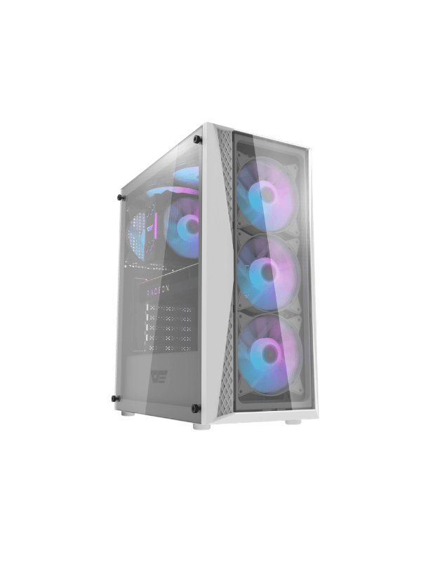 DarkFlash DK352 Plus ATX PC Case, With 4 ARGB Fans, WHITE