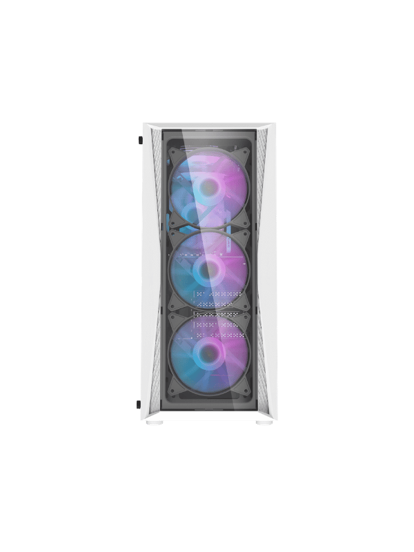 DarkFlash DK352 Plus ATX PC Case, With 4 ARGB Fans, WHITE