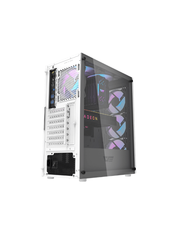 DarkFlash DK352 Plus ATX PC Case, With 4 ARGB Fans, WHITE
