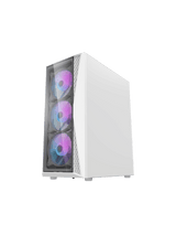DarkFlash DK352 Plus ATX PC Case, With 4 ARGB Fans, WHITE