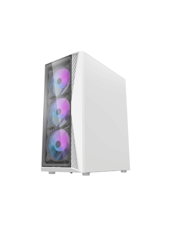 DarkFlash DK352 Plus ATX PC Case, With 4 ARGB Fans, WHITE