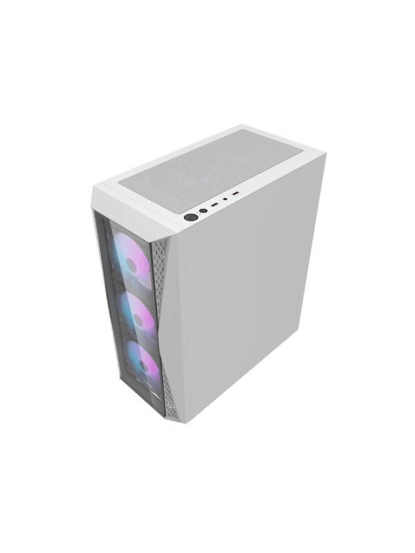 DarkFlash DK352 Plus ATX PC Case, With 4 ARGB Fans, WHITE