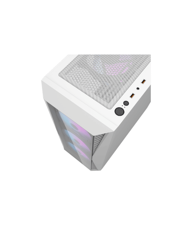 DarkFlash DK352 Plus ATX PC Case, With 4 ARGB Fans, WHITE