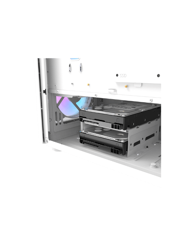 DarkFlash DK352 Plus ATX PC Case, With 4 ARGB Fans, WHITE