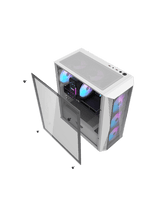 DarkFlash DK352 Plus ATX PC Case, With 4 ARGB Fans, WHITE
