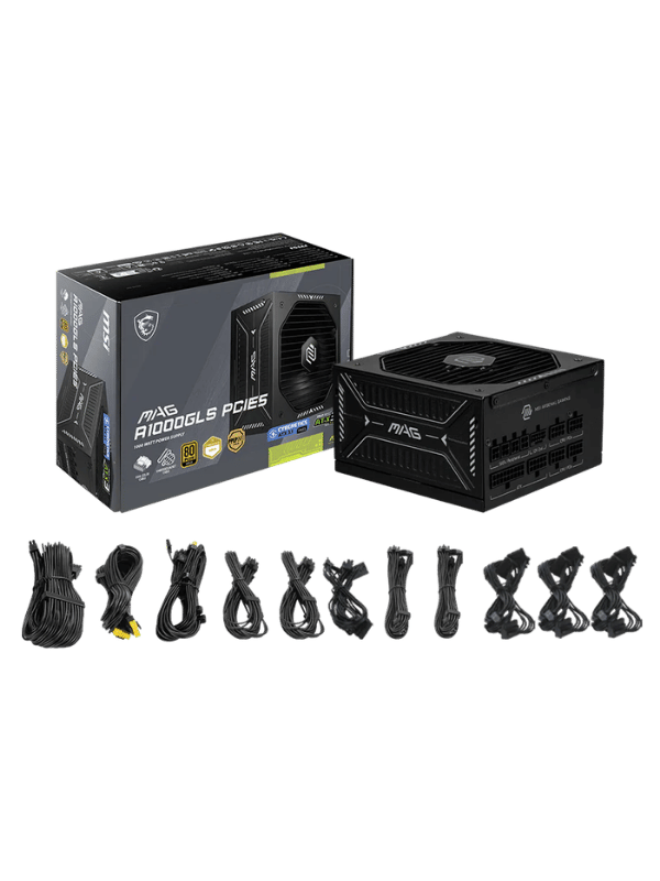 MSI MAG A1000GLS PCIE5, 1000W Power Supply, Full Modular, BLACK