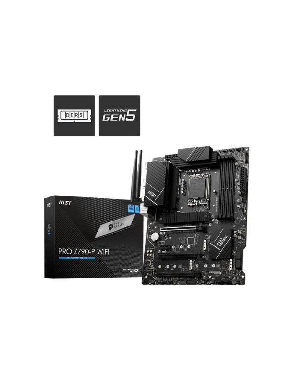 MSI PRO Z790-P WiFi ProSeries Motherboard (Supports 12th/13th/14th Gen Intel Processors, LGA 1700, DDR5, PCIe 5.0, M.2, 2.5Gbps LAN, USB 3.2 Gen2, HDMI/DP, Wi-Fi 6E, Bluetooth 5.3,