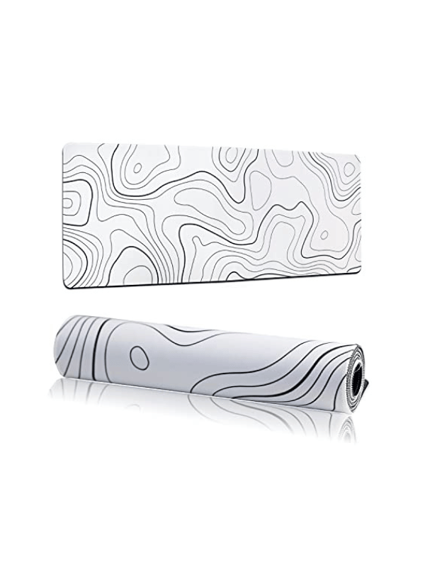 BAJEAL 400x800x3mm White Topographic MOUSEPAD