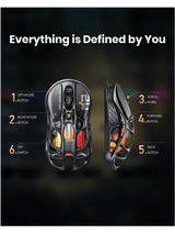 GravaStar Mercury M2 Wireless Gaming Mouse, 26,000 DPI, 79g Lightweight Hollowed-Out Design, Tri-Mode, RGB, Stealth Black
