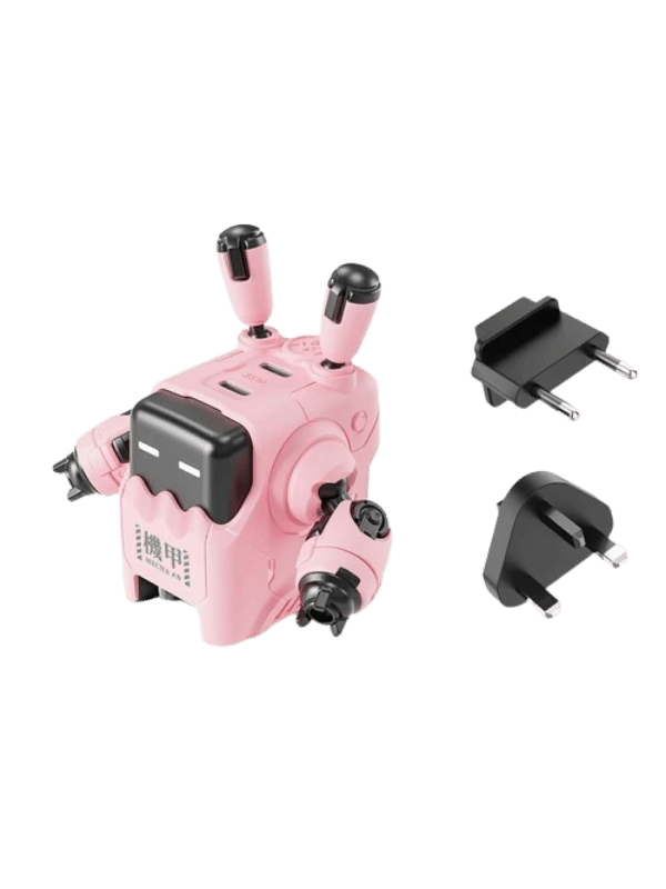 GRAVASTAR Delta35 GaN-35W Pink Dual USB-C Fast Charger Mecha-Design Gaming Accessories EU/UK