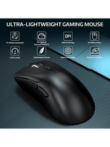 ATTACK SHARK R1 Wireless Gaming Mouse, 59g SUPERLIGHT Mouse, PixArt PAW3311 Gaming Sensor, Bluetooth/2.4G Wireless/Wired, BLACK