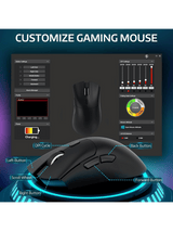 ATTACK SHARK R1 Wireless Gaming Mouse, 59g SUPERLIGHT Mouse, PixArt PAW3311 Gaming Sensor, Bluetooth/2.4G Wireless/Wired, BLACK