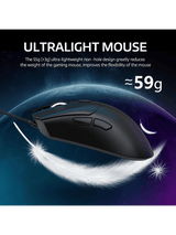 ATTACK SHARK R1 Wireless Gaming Mouse, 59g SUPERLIGHT Mouse, PixArt PAW3311 Gaming Sensor, Bluetooth/2.4G Wireless/Wired, BLACK