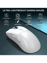 ATTACK SHARK R1 Wireless Gaming Mouse, 59g SUPERLIGHT Mouse, PixArt PAW3311 Gaming Sensor, Bluetooth/2.4G Wireless/Wired, WHITE