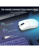 ATTACK SHARK R1 Wireless Gaming Mouse, 59g SUPERLIGHT Mouse, PixArt PAW3311 Gaming Sensor, Bluetooth/2.4G Wireless/Wired, WHITE