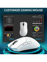 ATTACK SHARK R1 Wireless Gaming Mouse, 59g SUPERLIGHT Mouse, PixArt PAW3311 Gaming Sensor, Bluetooth/2.4G Wireless/Wired, WHITE