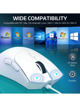 ATTACK SHARK R1 Wireless Gaming Mouse, 59g SUPERLIGHT Mouse, PixArt PAW3311 Gaming Sensor, Bluetooth/2.4G Wireless/Wired, WHITE
