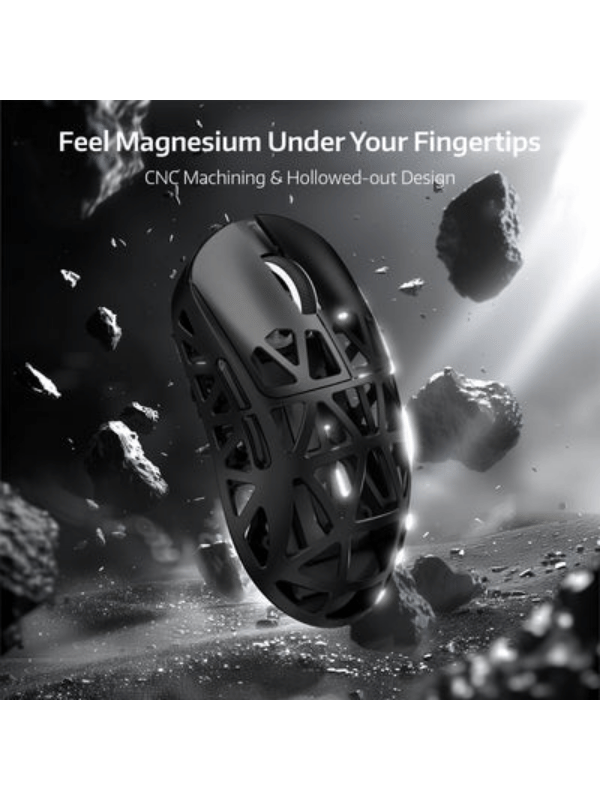 ATTACK SHARK R2 Magnesium Alloy Gaming Mouse, 45g SUPERLIGHT Mouse, PixArt PAW3950 Gaming Sensor, 8000Hz Wireless Polling Rate, 6 Adjustable DPI up to 42000, Bluetooth/2.4G Wireles